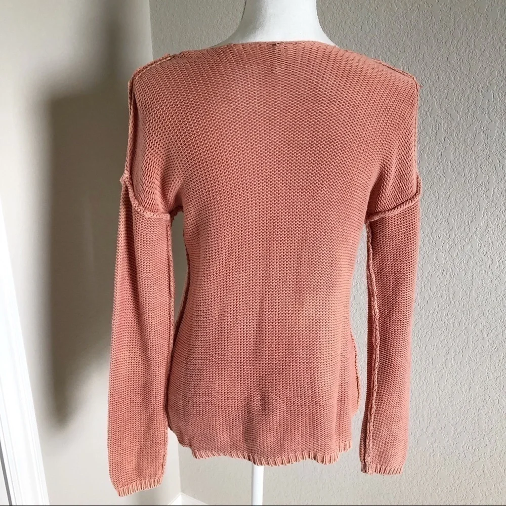 BKE Gimmicks Dusty Rose Open Weave Sweater. S